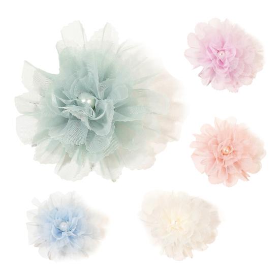 Сетчатая пряжа, заколка для волос с искусственным жемчугом и цветком, противоскользящая дизайнерская заколка для волос, украшение для волос, заколка для волос, головной убор, аксессуар для волос