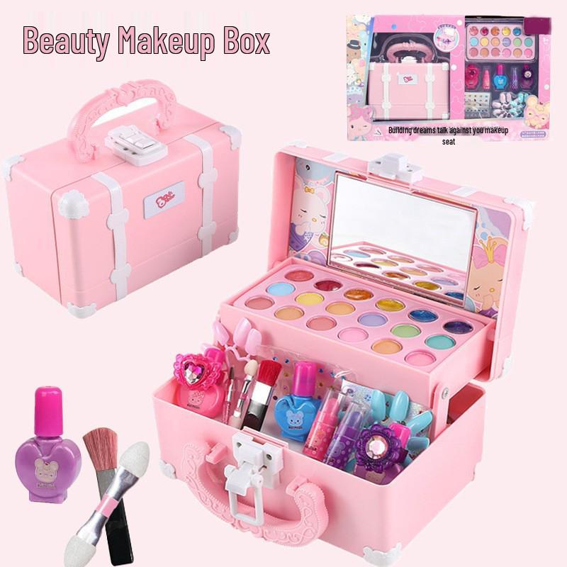 Детский набор для макияжа: Лак для ногтей, помада, тени для век для сцены и ролевых игр