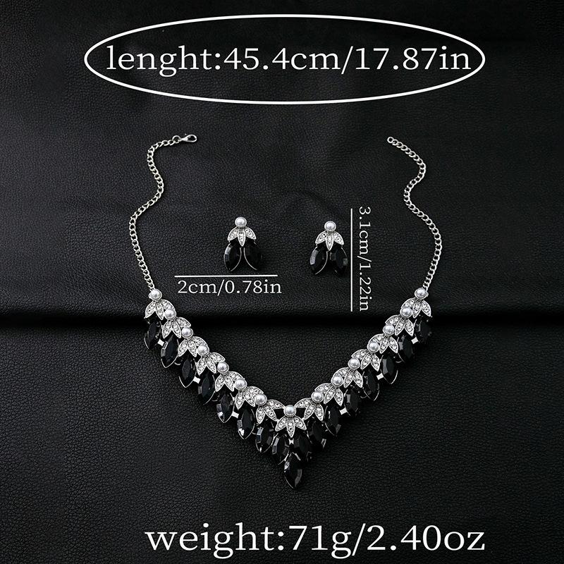 Ожерелье со стразами, серьги для женщин, геометрический кулон в виде капли воды, свадебные наборы ювелирных украшений для невесты