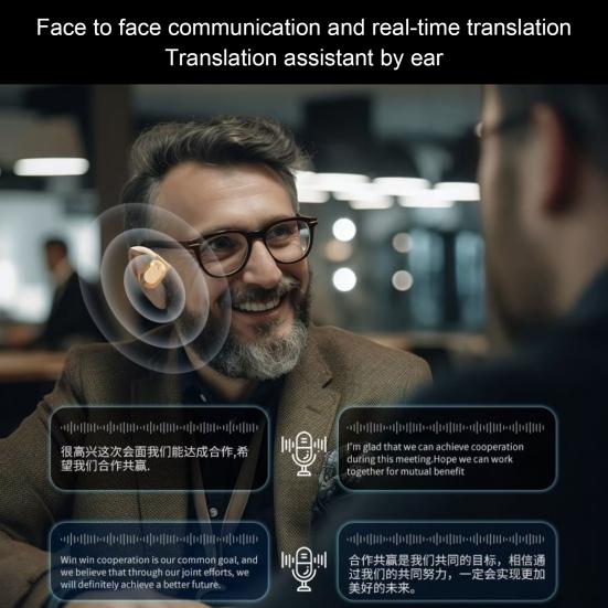 Bluetooth-совместимые наушники-переводчики Беспроводные наушники Высокоточные наушники-переводчики в реальном времени Языковой переводчик