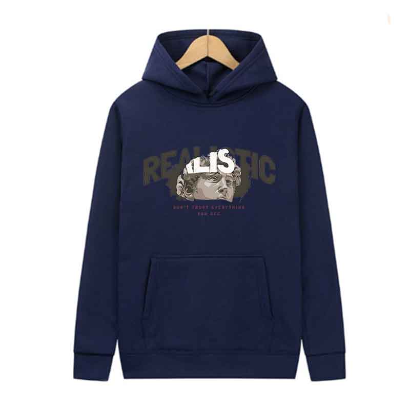 Autumn Europe and America Print Sports Hoodie Fashion Trends Tops Men Casual Streetwear Blue Pullover Spring Unisex Clothing