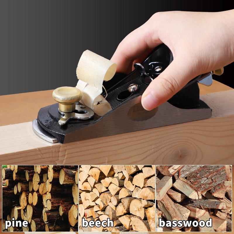 Hand Planer 6.38'' Adjustable Block Plane with 1-5/8 Inch Wide T10 Blade Flat Bottom Trimming Planer for Woodworking Trimming