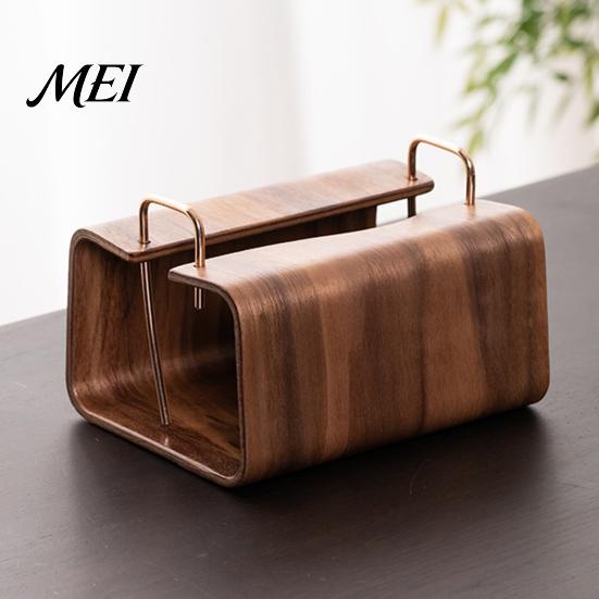 Bathroom Tissue Case Wooden Holder, Rectangular Decorative Paper Napkin Dispenser, Durable Home Accessory Organizer, for Office Desk Decor Box Holder