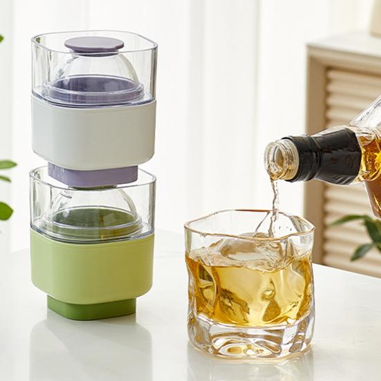 Силиконовая сферическая форма для льда, легкосъемная круглая форма для хоккея с крышками, медленно тающие сферические льдогенераторы для коктейлей из виски и бурбона