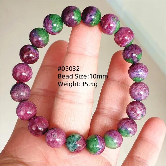 Natural Ruby Round Beads Tungsten Classic Strand Bracelet Jewelry Rare Red Watermelon Ruby Zoisite Unisex Party AAAAAAA