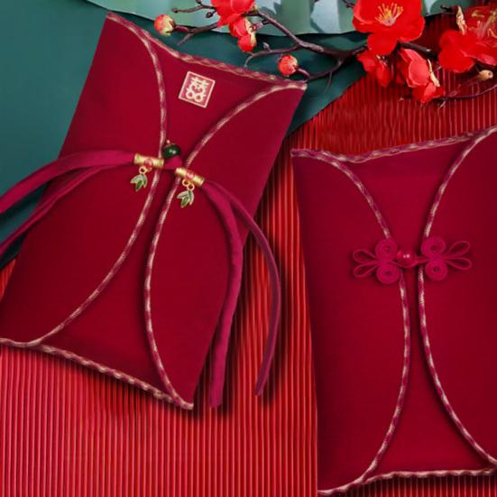 Китайские красные конверты для свадьбы Большой традиционный красный карман Счастливые деньги Хунбао для молодоженов Невеста Жених