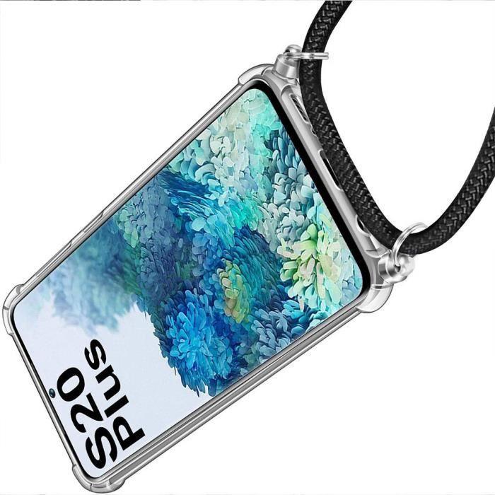 Coque avec Collier Cordon - BOOLING - pour Samsung S20 Plus - Souple - Anti-Rayure - Vert Nuit
