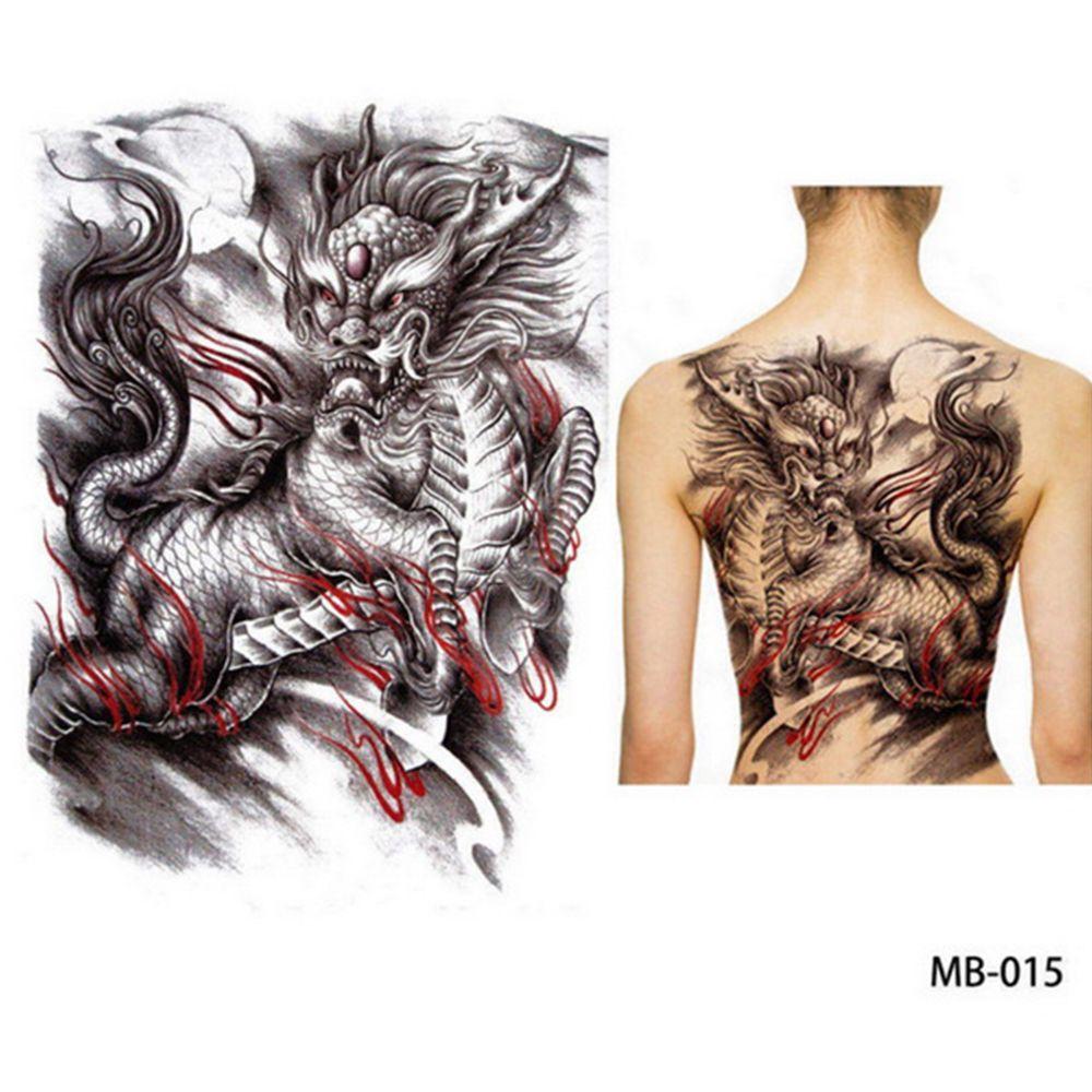 Wolf Large Tiger Dragon Full Back Tattoo Stickers Tattoo Sticker Waterproof Decal TemporaryTattoo