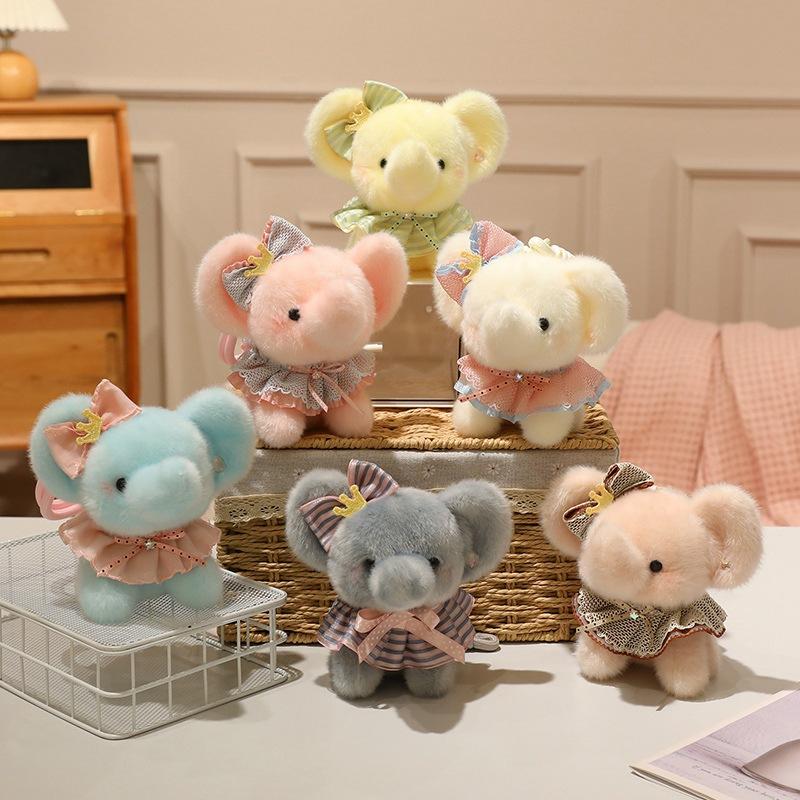 Cute Glutinous Rice Elephant Plush Pendant Doll New Keychain Bag Charm Soft Stuffed Animal Toy