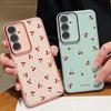 Мягкий силиконовый прозрачный чехол с принтом вишни для Samsung S25 Ultra S24 FE S23 Plus A36 A56 A16 A55 A15 A26, защитная пленка для объектива, противоударный тонкий чехол для телефона