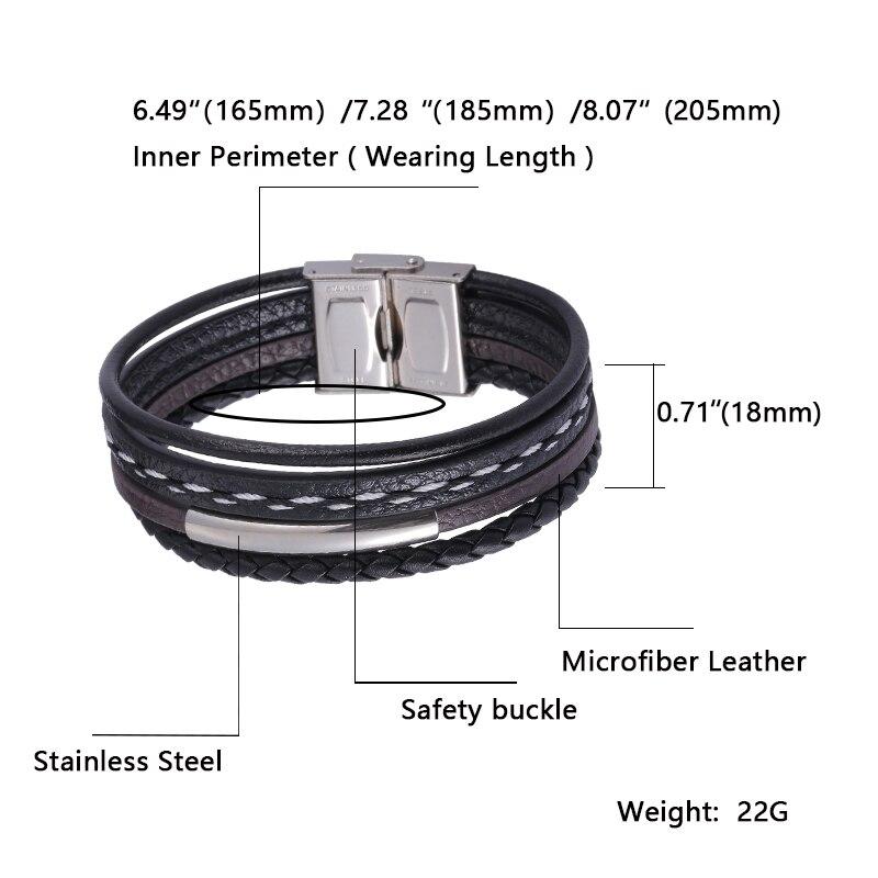 Модный кожаный браслет для мужчин Панк-рок ювелирное изделие Подарок Мужской браслет на запястье Ювелирное изделие