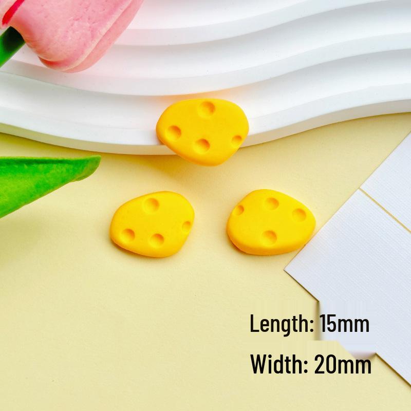 Набор смоляных украшений и аксессуаров «Сырная серия»: Включает чехол для телефона, магнит для Crocs, материалы для заколки для волос.