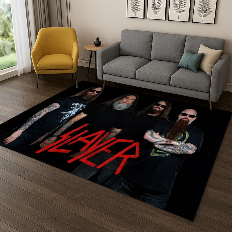 Ретро Slayer Хэви-метал Рок-группа Знак Ковер Коврик для Спальни Гостиной Дивана Прихожей Домашний Декор, Детская Игровая Зона Коврик Нескользящий