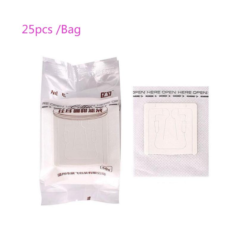 Одноразовые кофейные фильтр-мешки, портативные, подвесные, ушные, 50/25 шт., кофейные фильтры, экологически чистые, бумажные пакеты для эспрессо-капельного кофе