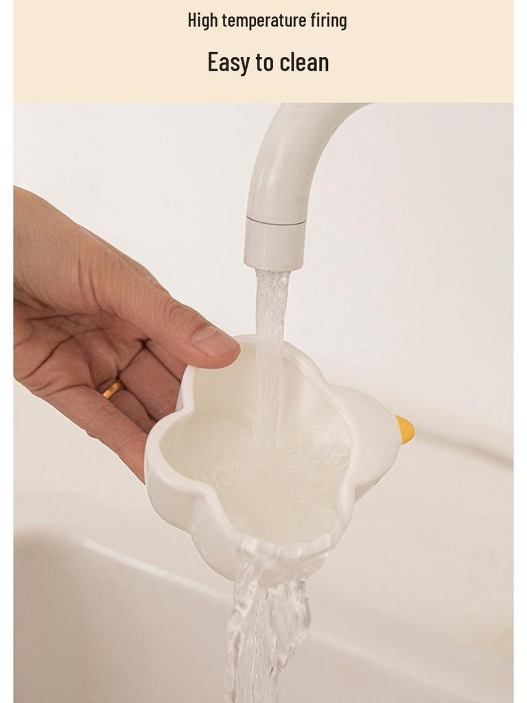 Ceramic Bird-Shaped Splash-Proof Parrot Feeding Bowl for Budgies & Cockatiels