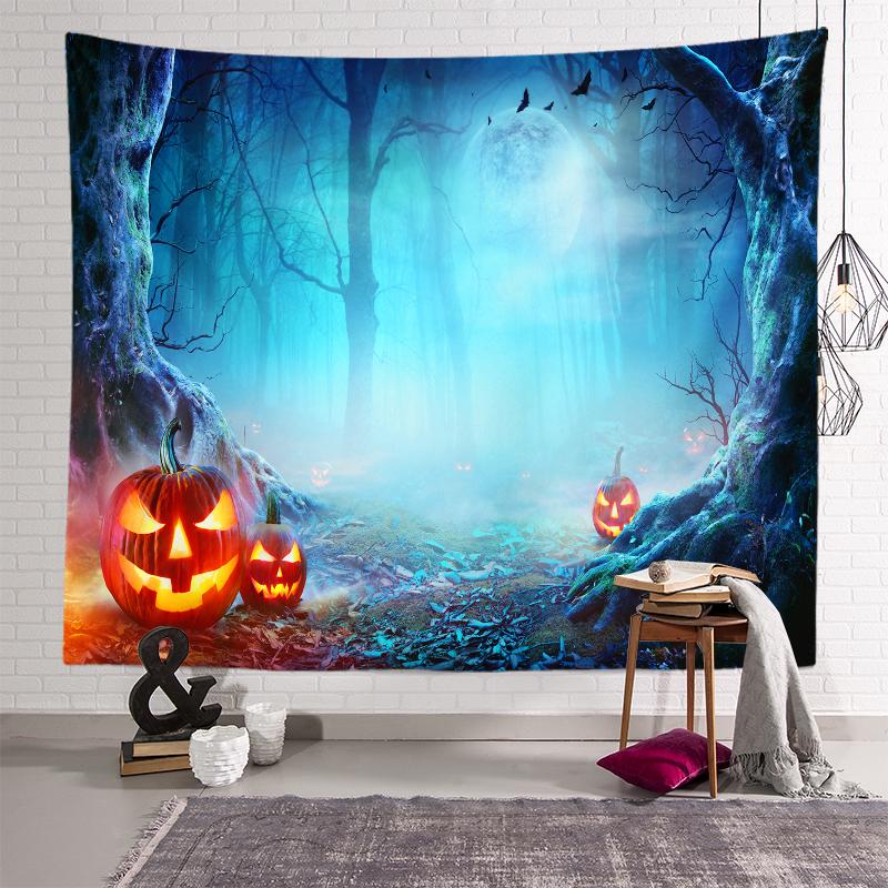 Флуоресцентный гобелен на Хэллоуин, красивая настенная ткань, художественный гобелен, психоделический гобелен для украшения дома, гобелен