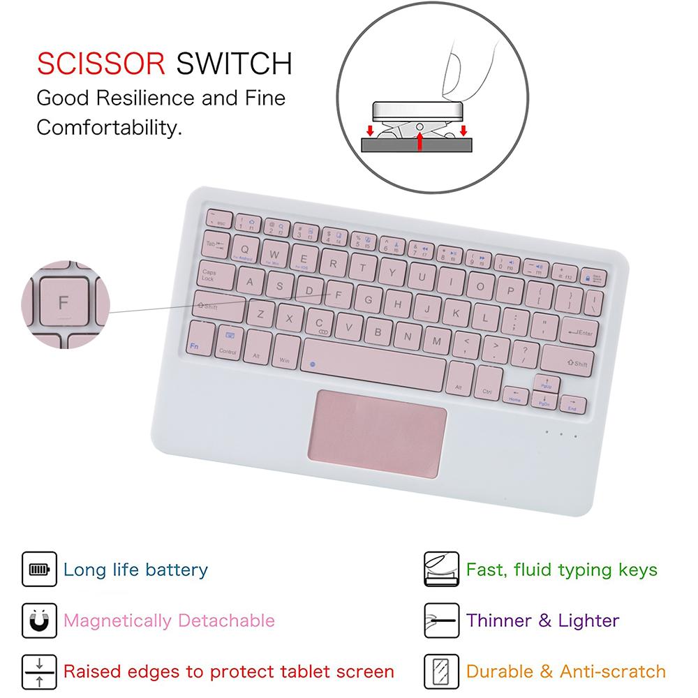 Wireless Portable with Pencil Stand Bluetooth Touchpad Keyboard Case for Samsung Galaxy Tab S8 11 2022 Tablet Protective Cover