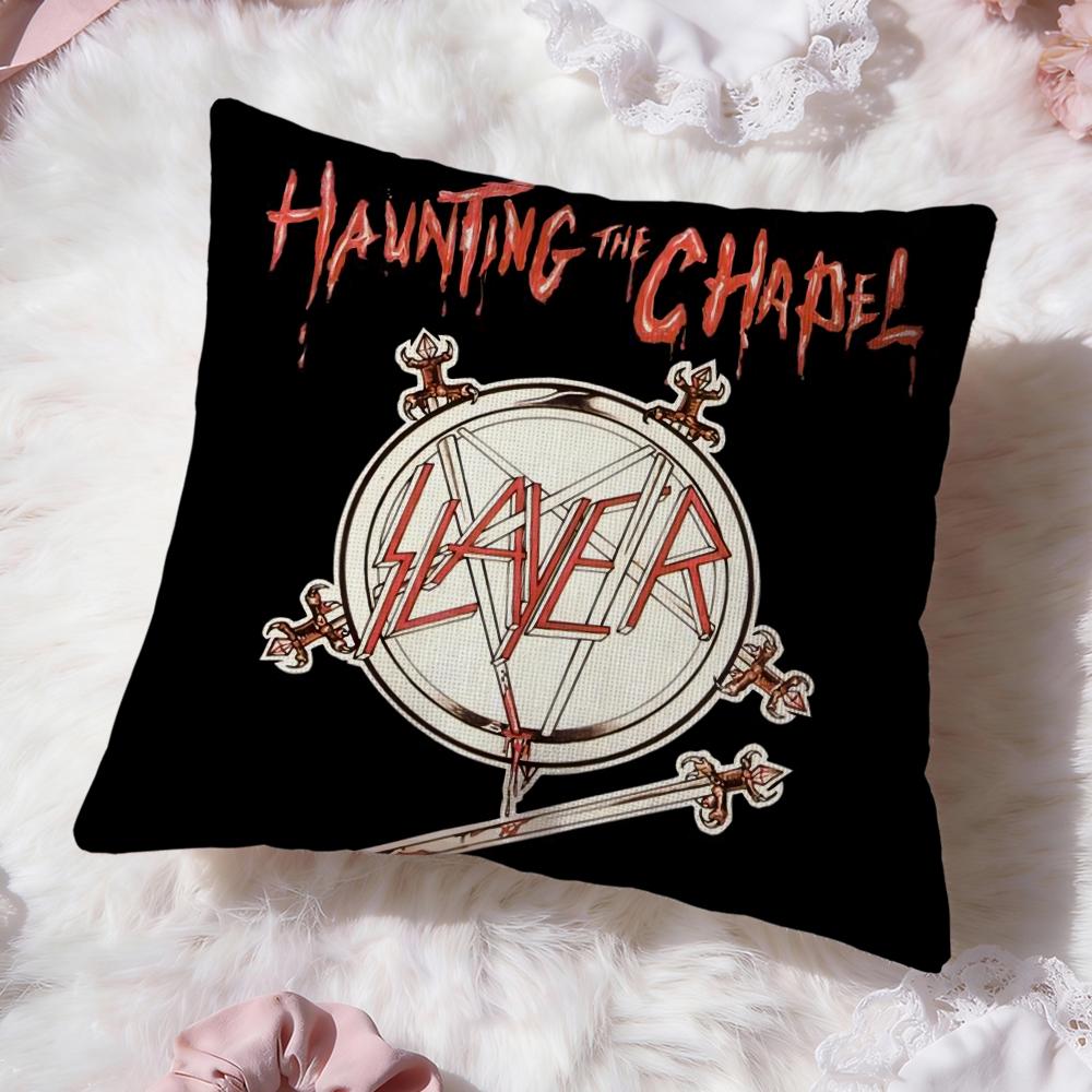 Подушка с чехлом для группы Heavy Metal S-Slayer Премиум-комфорт Двусторонний чехол для подушки - Дизайн «Два в одном» для любой комнаты и салона автомобиля