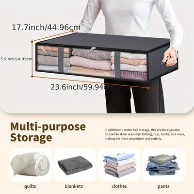 Премиальные сумки для хранения под кроватью - Очень большие складные пыленепроницаемые органайзеры с прозрачным окошком, для одежды, постельного белья и сезонных вещей