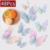 12/48 шт. Модные 3D-бабочки Креативные DIY Наклейка на стену Современное искусство для стен Дом Спальня Комната Декоративные бабочки DIY Подарок