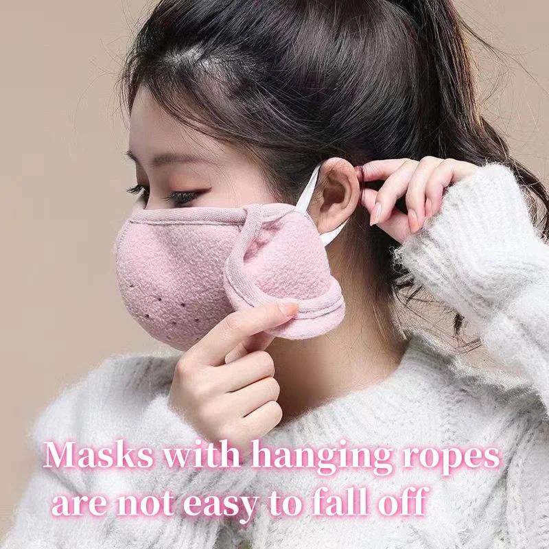 Thickened Winter Windproof Breathable Mask with Anti Freezing Ear Earmuffs Unisex Cold-Proof Warm Mask for Outdoor Sport Cycling