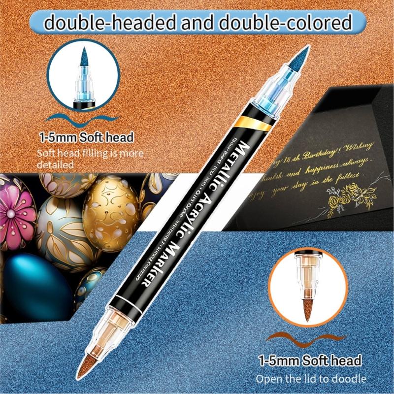 Double Sided Art Pens With Soft Brush Tips Watercolor Markers Pens For Creative Coloring Projects And Handmade Crafts