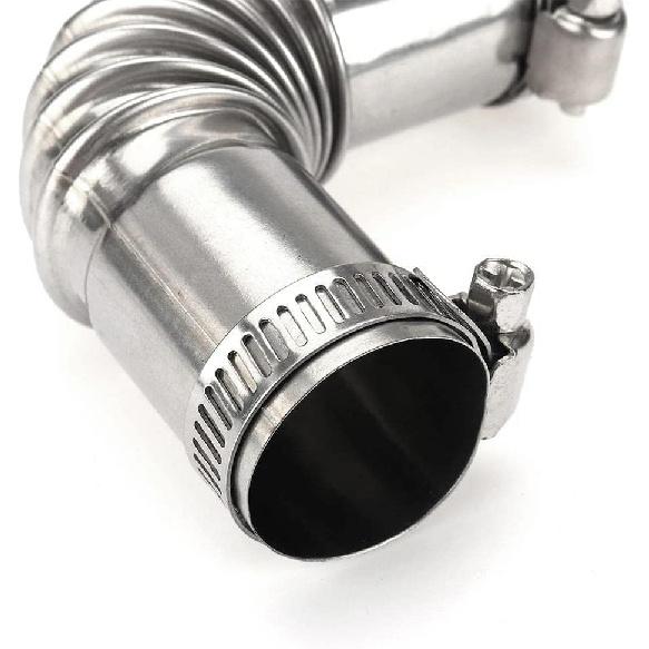 BWESOO 4Pcs Stainless Steel 24Mm Air Diesel Parking Heater Exhaust Pipe Tube Elbow Connector For Diesel Boat Heater 1M Automotive Replacement Exhaust