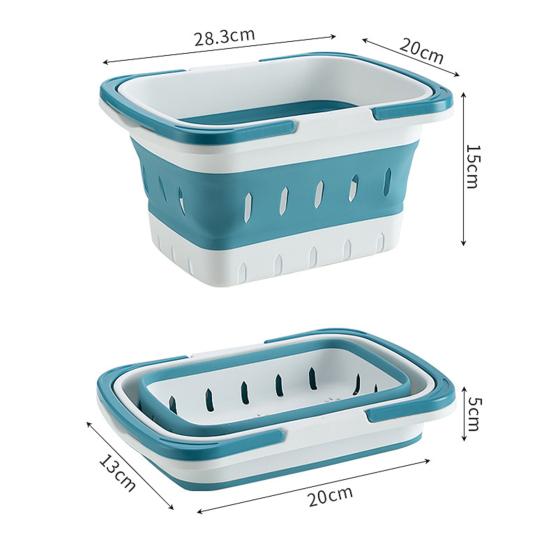 Storage Basket Portable Folding Plastic Bath Caddy with Handle Large Capacity Strong Load-bearing Travel Bathroom Organizer