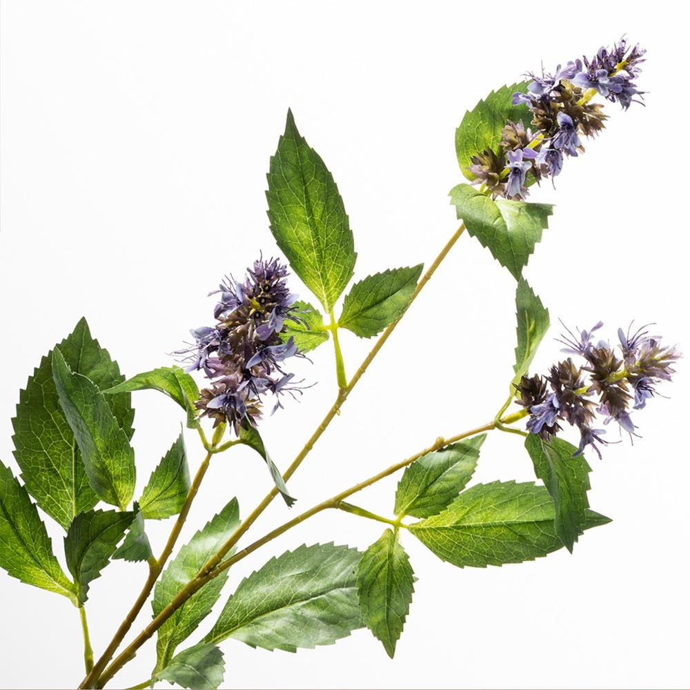 Tall Stem Artificial Pogostemon Stem 3 Head Pogostemon Cablin Fake Patchouli Branch Holiday Party