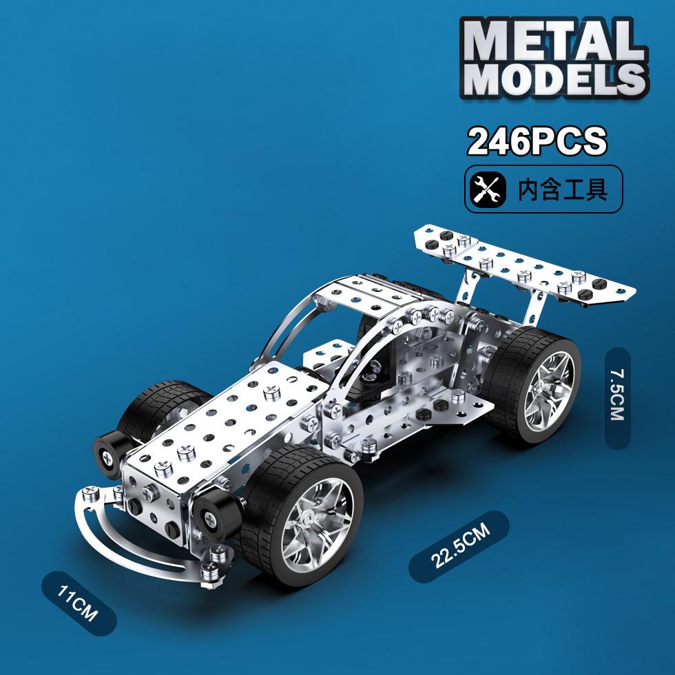 3D Металлический Строительный Блок Набор Креативный DIY Модель Гоночного Внедорожника Винты и Гайки Разборная Машина Детские Образовательные Игрушки