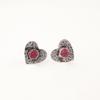 Pink Rubellite Gemstone925 Sterling Silver Jewelry Handmade Push Back Studs 0.6" EE-143-1
