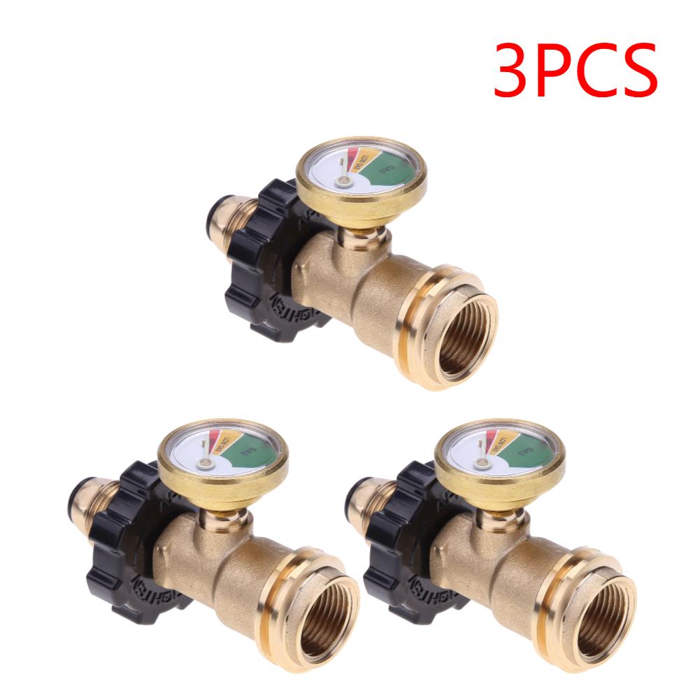 POL Манометр для пропанового газа Тип баллона Адаптер для пропанового баллона Универсальный соединитель манометра для QCC1 Встроенный детектор утечек