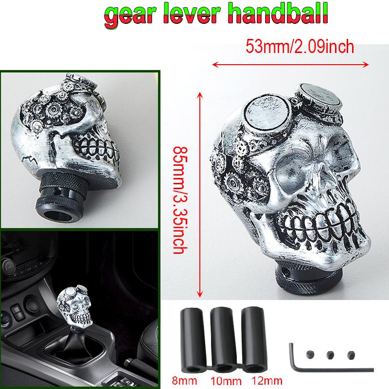 Universal Skull Head Gear Lever Gear Shifts Knob Skeleton Shape Gear Shift Knob Manual Transmission LED Light Gear Shifts Knob