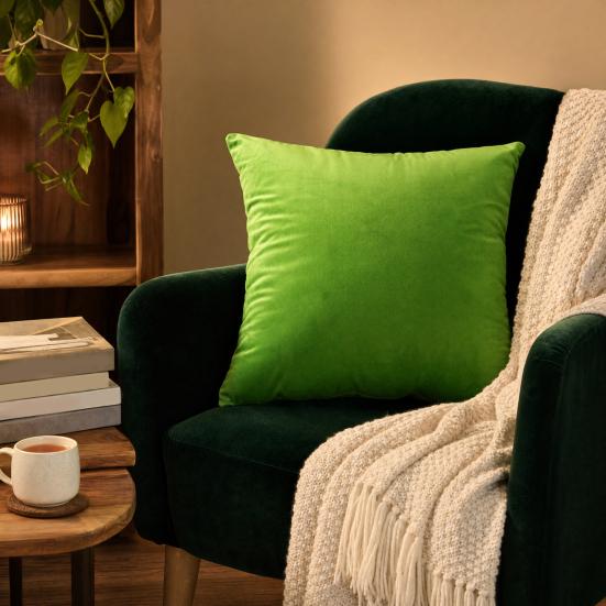 Solid Color Velvet Pillow Cover, Soft Plush Throw Pillow Case, 17.7x17.7 Inch Smooth Velvet Cushion Cover for Sofa, Bed, Office, Cozy Home Decor