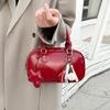 Красная свадебная сумка для невесты, нишевый дизайн, сумка-боулинг, женская, 2025, новая, ретро-сумка, сумка, сумка Boston
