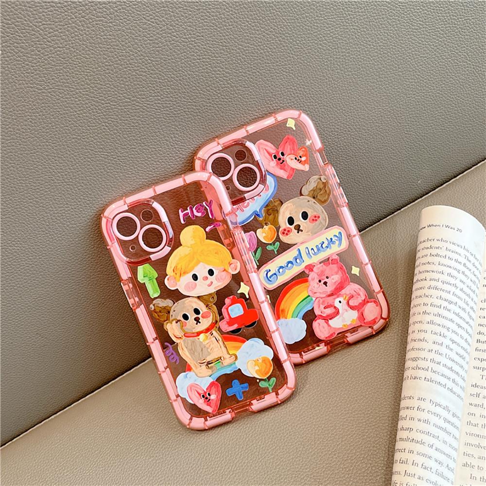 Противоударный чехол для телефона с забавным медведем и милыми животными для Iphone 11 12 13 Pro Max X Xr Xs Max, прозрачный мультяшный мягкий чехол на заднюю панель