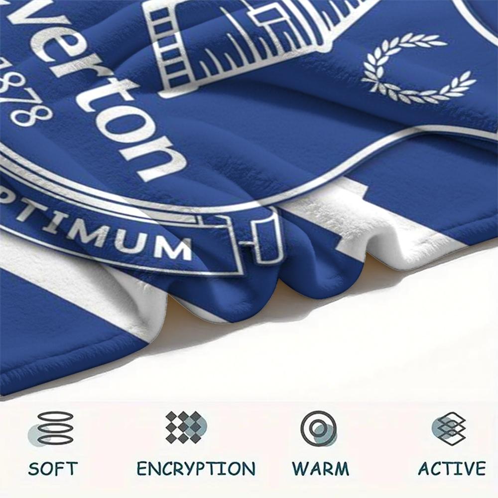 1pc Everton FC Print Flannel Blanket, High quality Comfortable for All Seasons, Home Decor, Warmth and Comfort, Perfect for Christmas Gifts40