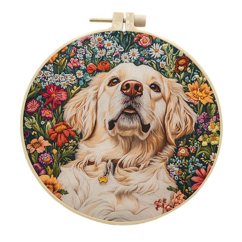 1 шт. Милый набор для вышивания с рисунком собаки, сделай сам, из ткани, для рукоделия, с инструментами