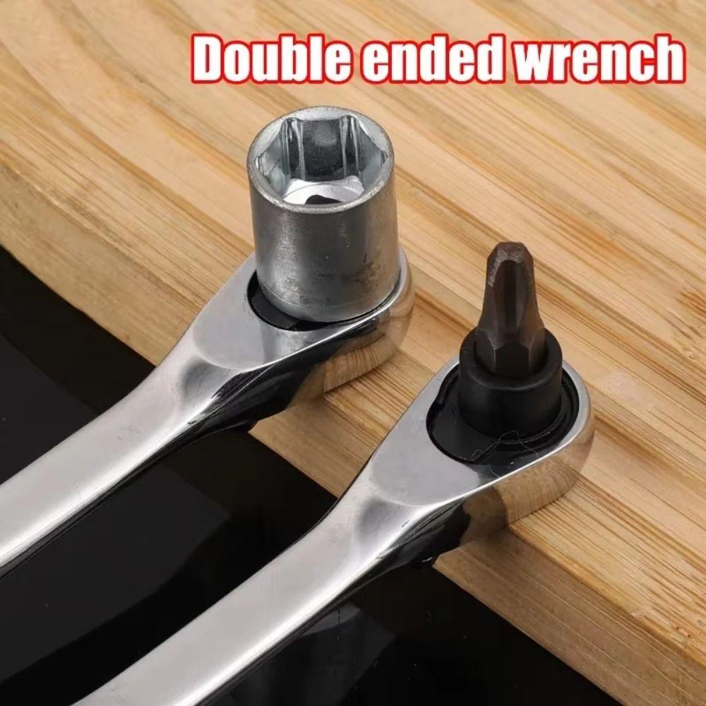 Offset Design Mini Ratchet Wrench Reversible Mechanism Quick Socket Wrench Mechanical Work