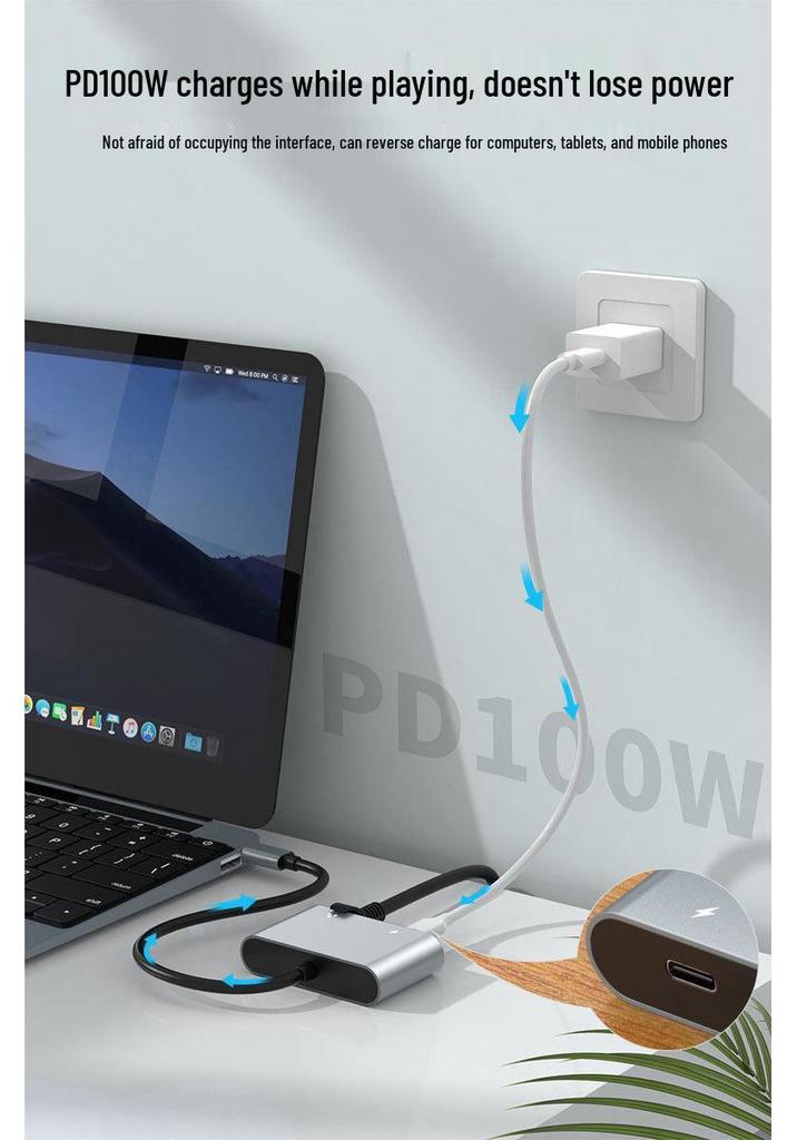 Адаптер-хаб USB-C на 2,5G Ethernet и PD-зарядку 100 Вт - Двухфункциональная док-станция