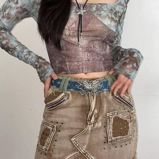 Женский широкий ремень однотонного дизайна с пряжкой-бабочкой, универсальный ремень для платья, рубашки