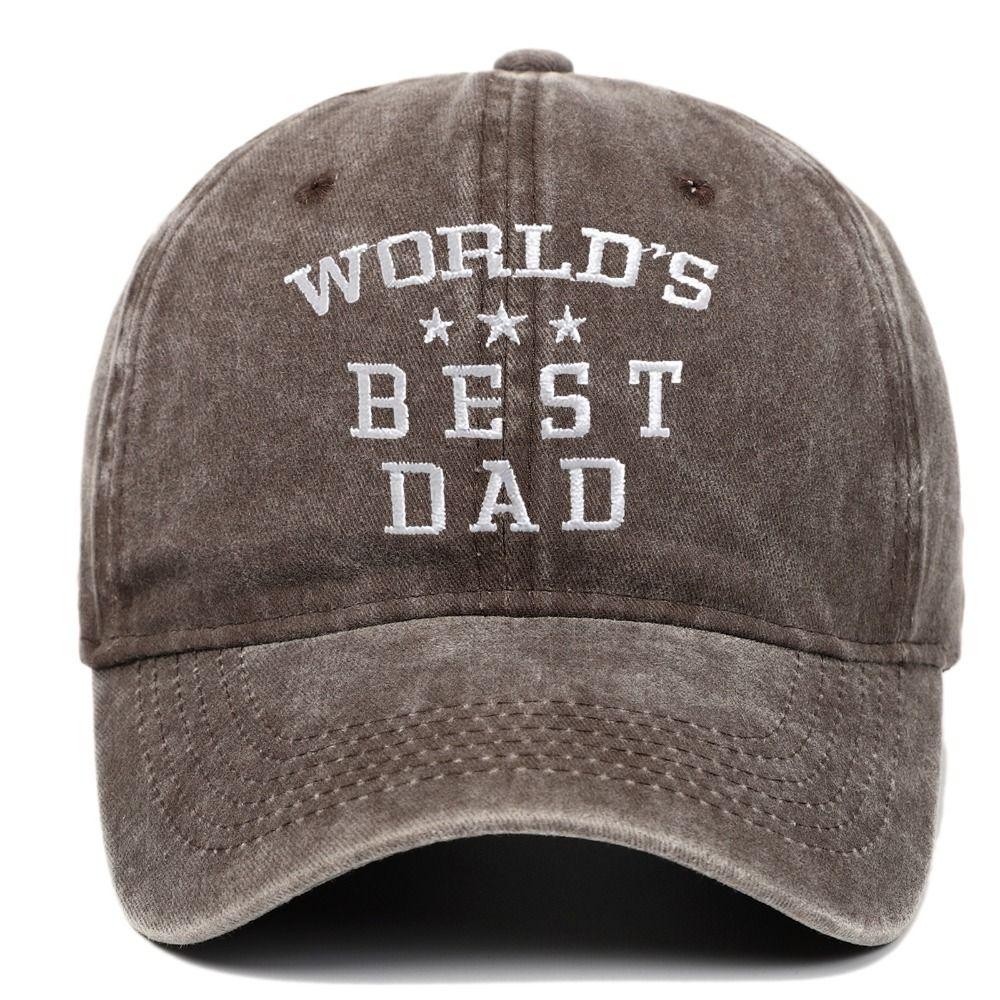 Washed Cotton World's Best Dad Caps Adjustable Baseball Cap Fashion Sport Visors Cap  Father's Gift