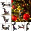 Flat Christmas Dachshund Dog Ornament 2D Christmas Tree Hanging Ornaments Cute   Party