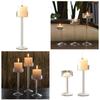 Tall High Glass Candle Holder Clear Tealight Candle Stand Table Centerpiece Elegant Long Stem Candlestick Wedding Decors