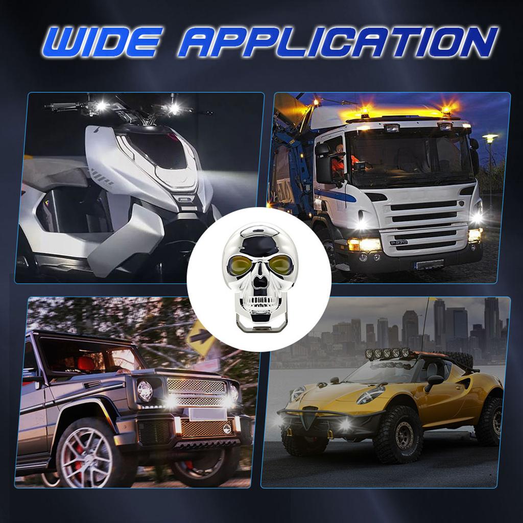 2шт противотуманные фары для вождения мотоцикла светодиодные фонари для бара в форме черепа прожектор вспомогательный свет