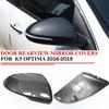 For KIA K5 Optima 2016- ABS Carbon Fiber Buckle Style Car Exterior Body Side Door Rearview Mirror Cover Cap Shell Trim
