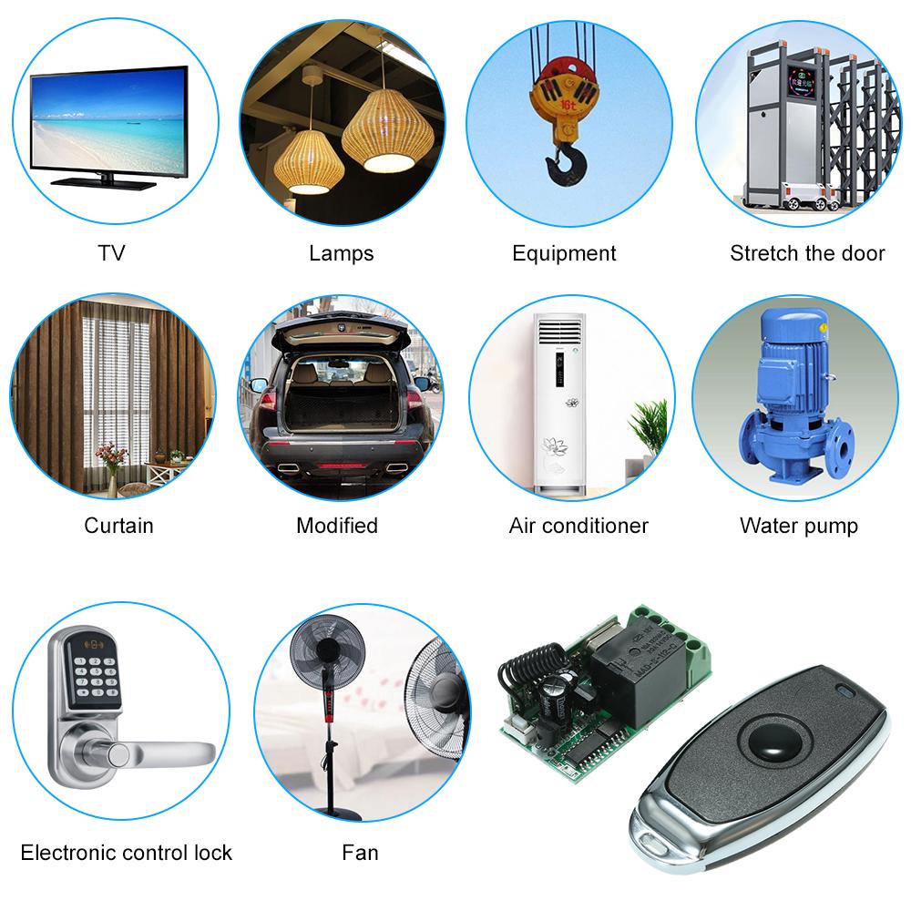 433 МГц DC 12 В Универсальный радиочастотный пульт дистанционного управления, реле, модуль приемника, мини 1CH, беспроводное управление