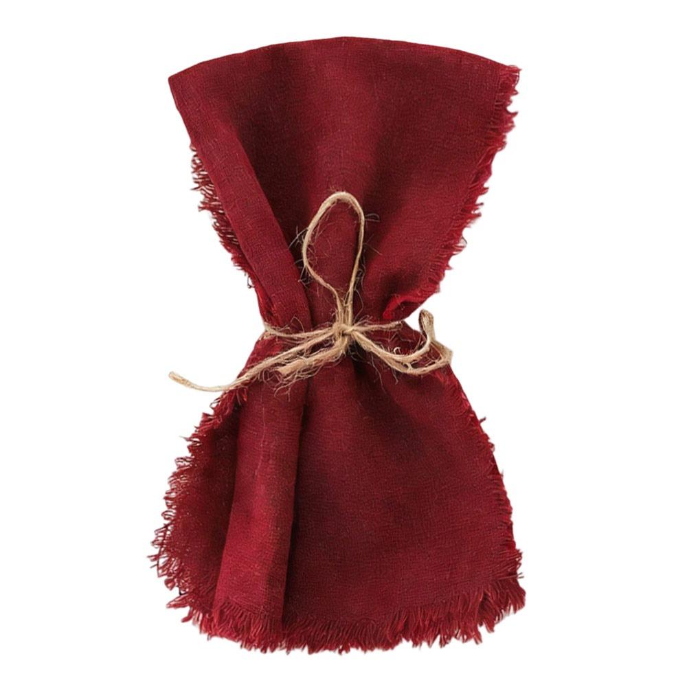 6pcs Sage Green Tassel Napkins Reusable Gauze Napkins Reusable Cloth Napkins  Home Decoration