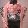 Spring And Autumn Women's Triangle Scarf Exquisite Tassel Embroidery Thin Silk Scarf Shawl