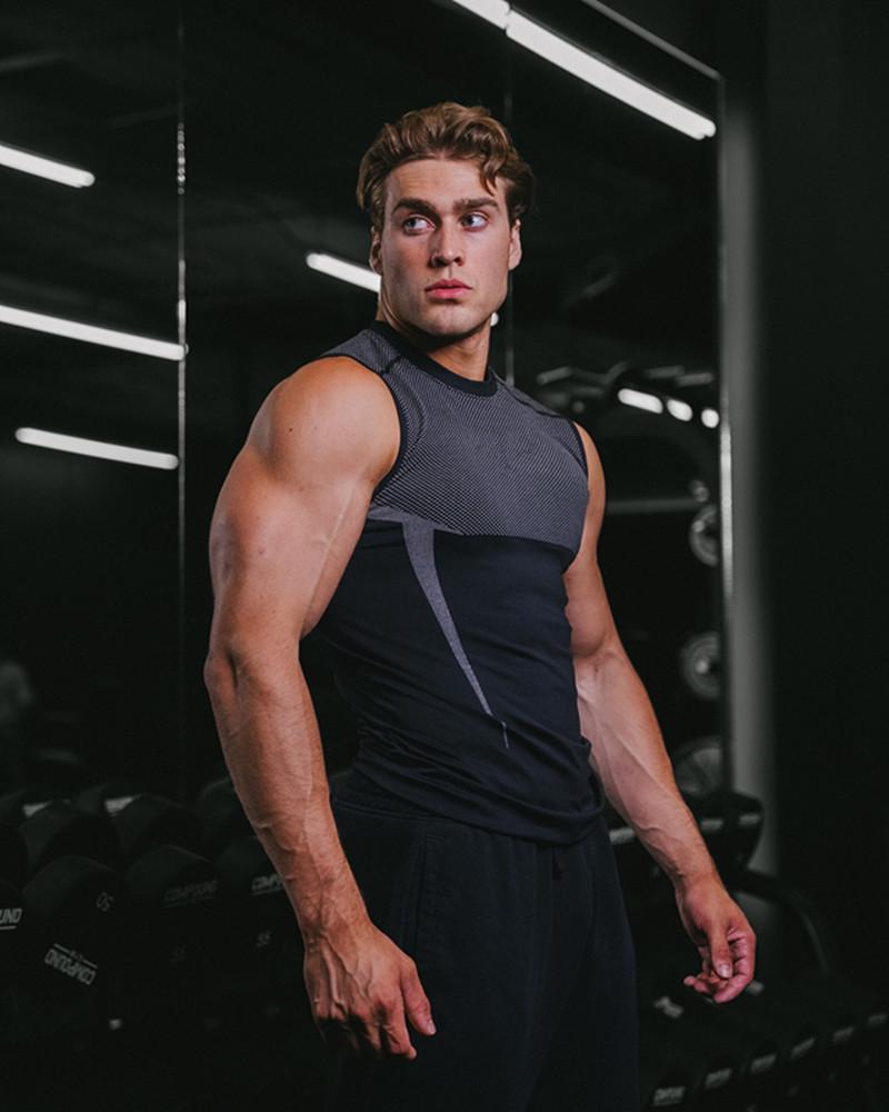 Мужская майка в американском стиле для фитнеса и бодибилдинга - Дышащая спортивная одежда без рукавов